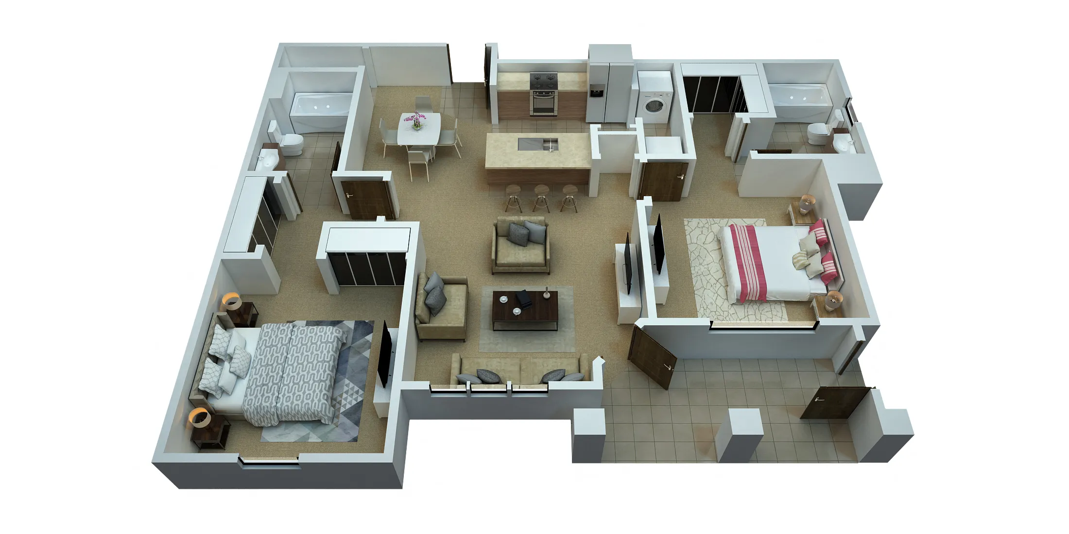 Abaco floor plan at Ridgepointe: 2 bedrooms, 2 baths, 1120 sq ft