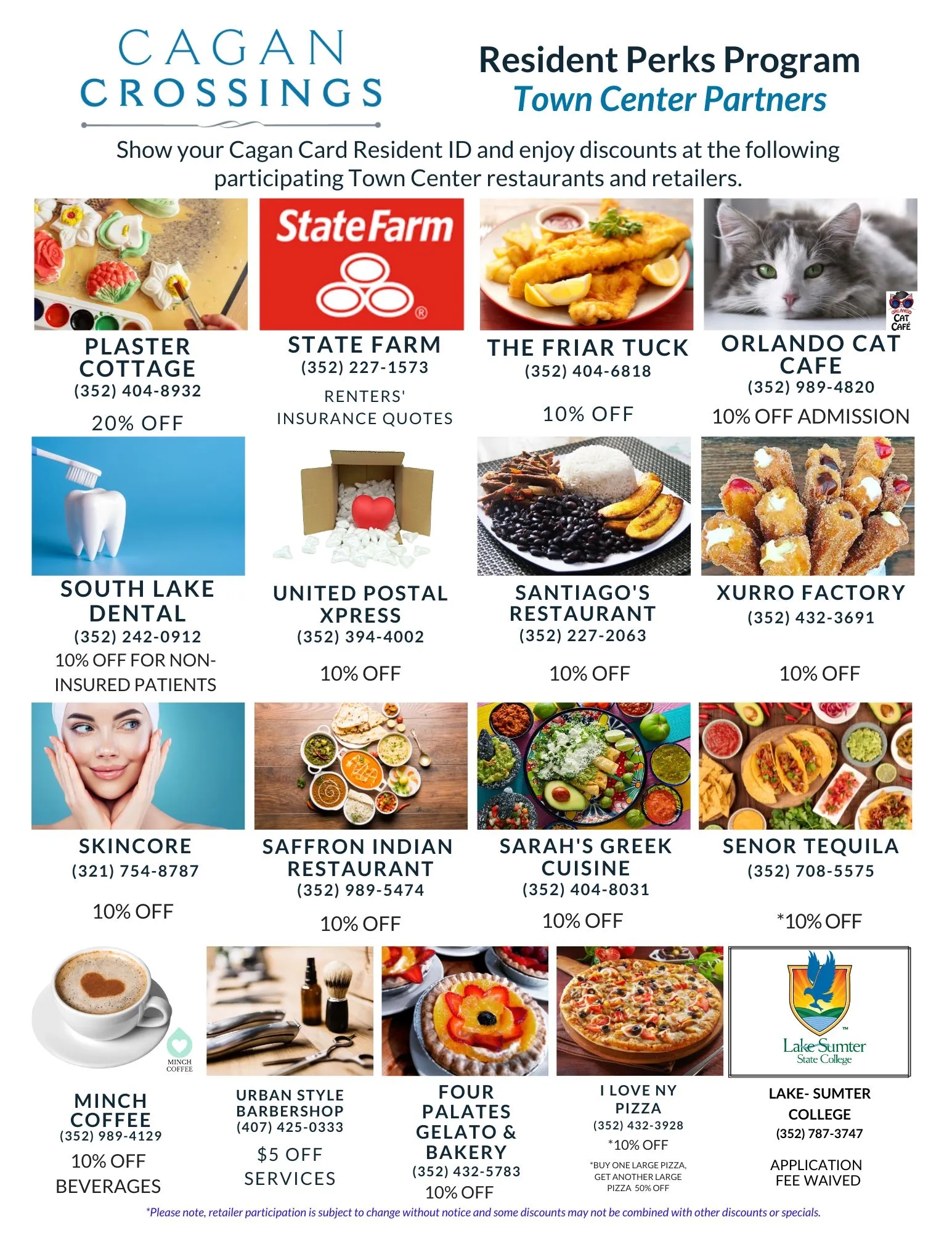 Cagan Crossings Resident Perks Program flyer